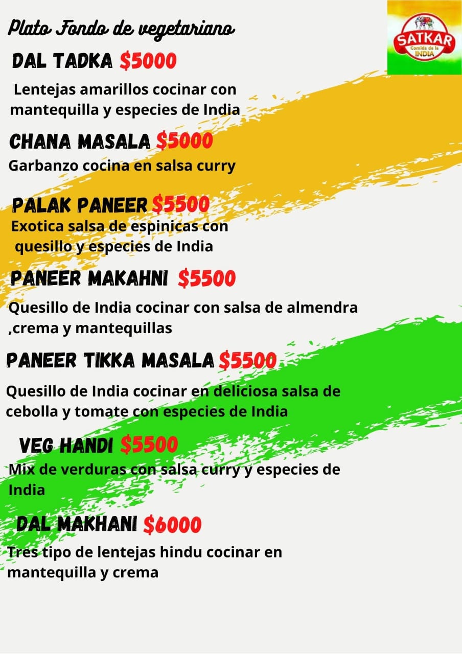 Carta de Satkar comida I dia en Providencia  — página 1