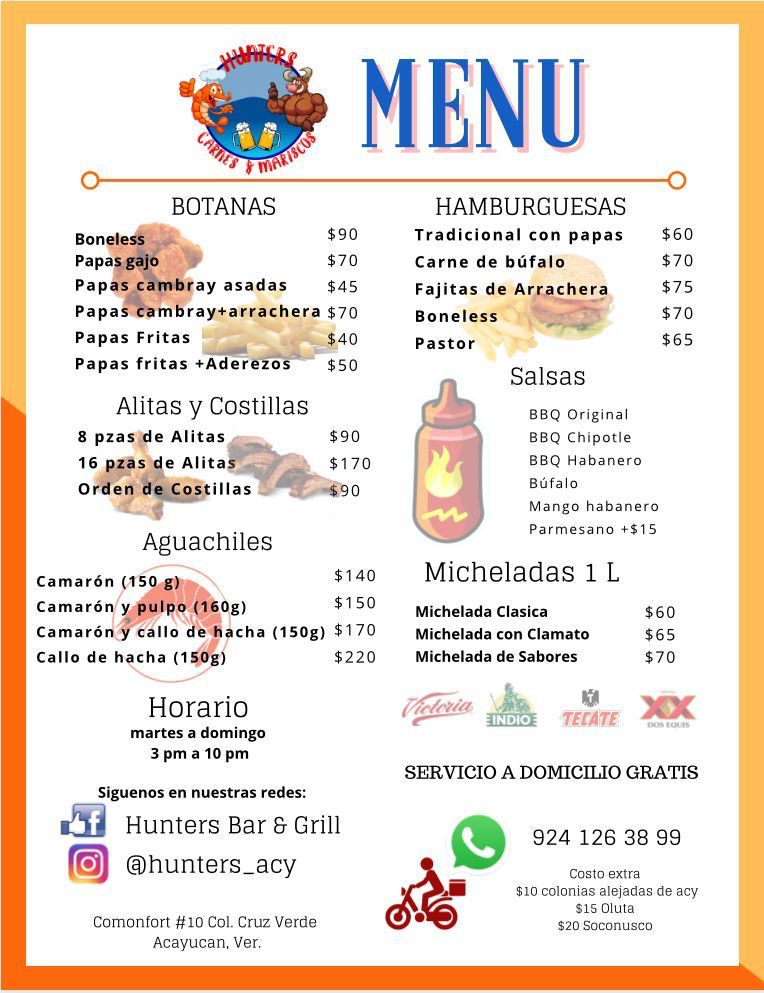Carta de Hunters en Acayucan, Veracruz — página 1