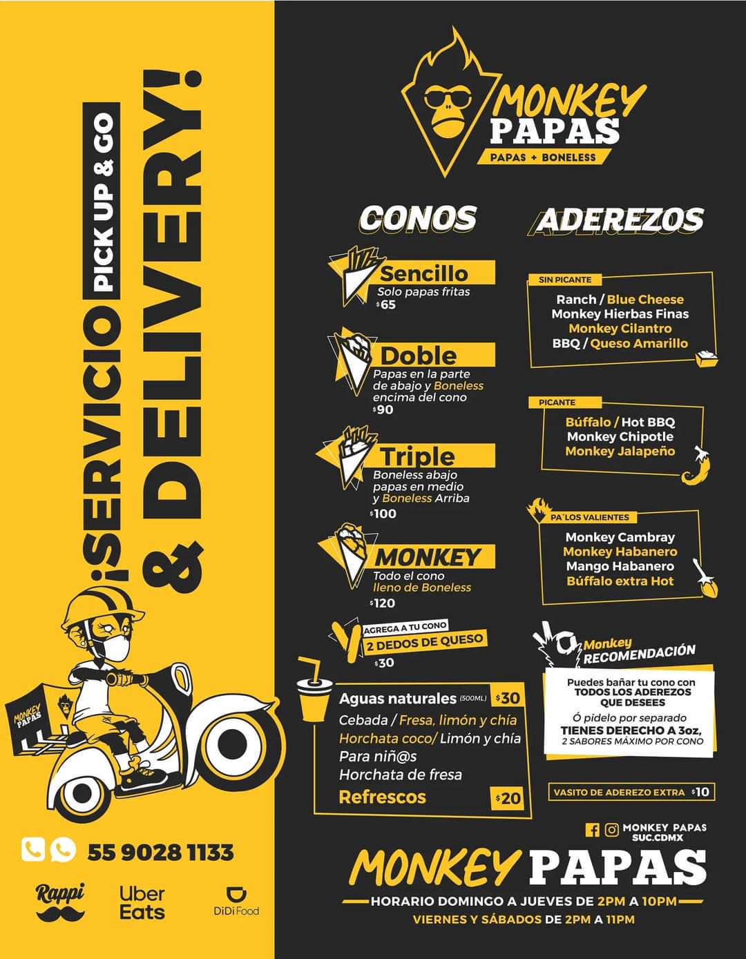 Carta de Monkey Papas Suc cdmx  en Cdmx  — página 1