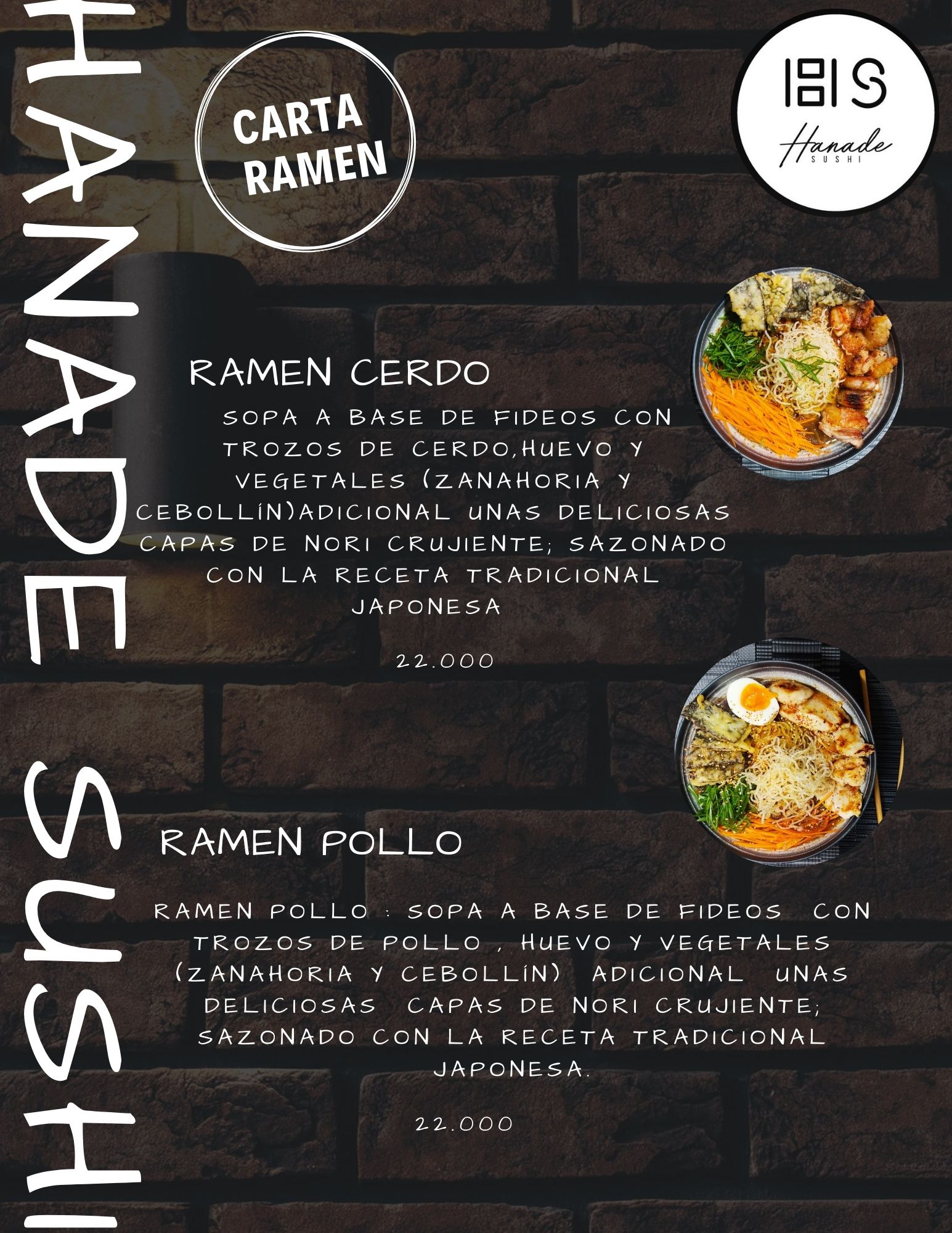 Carta de hanade sushi en Bogota — página 7