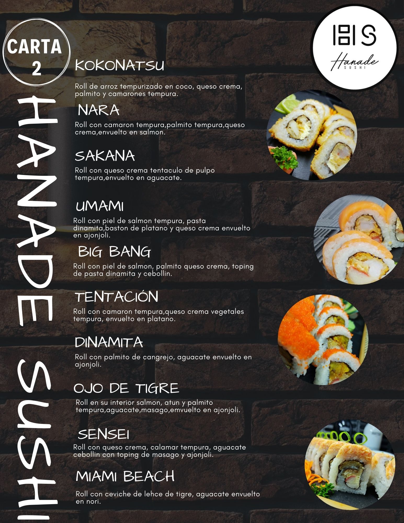 Carta de hanade sushi en Bogota — página 5
