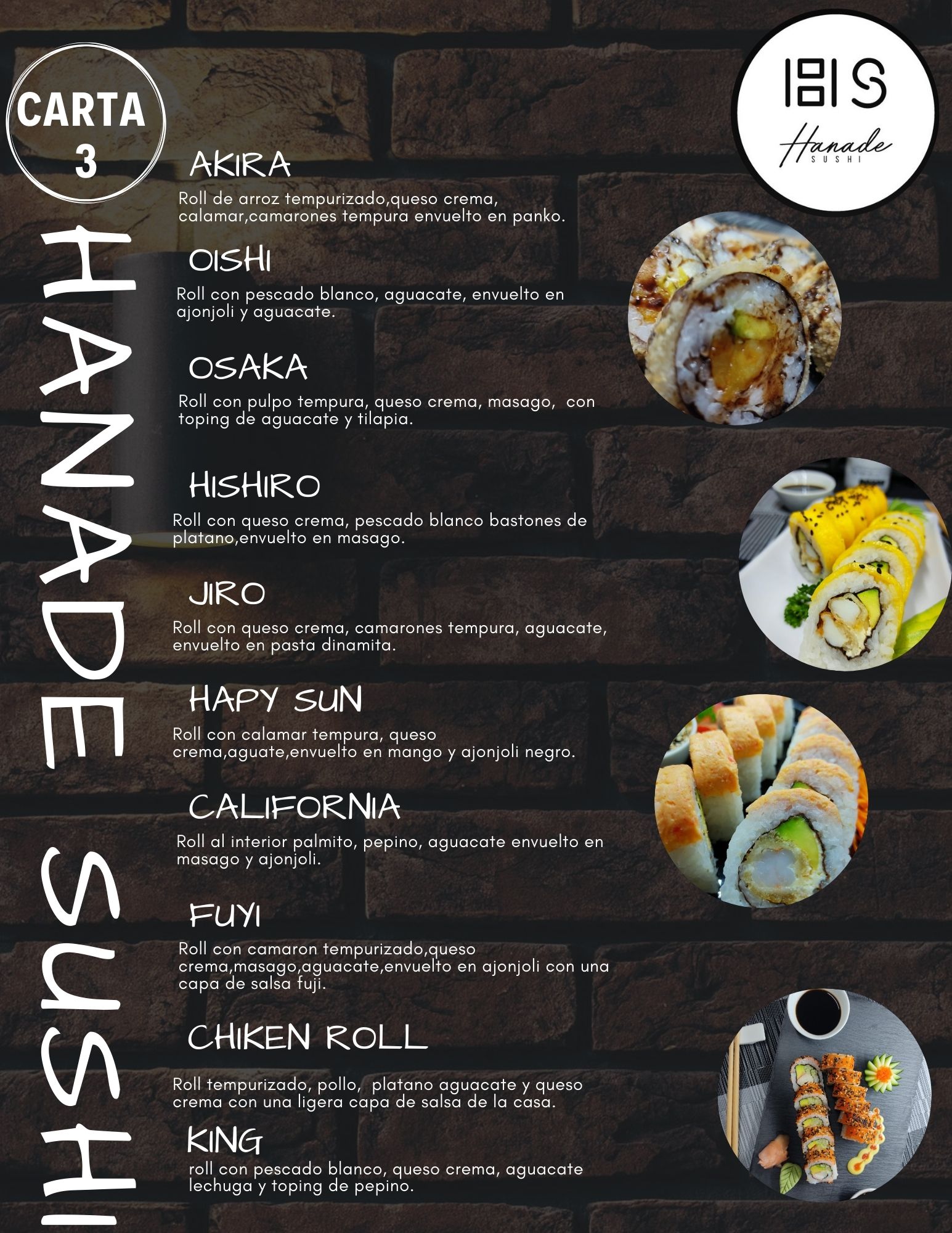 Carta de hanade sushi en Bogota — página 6