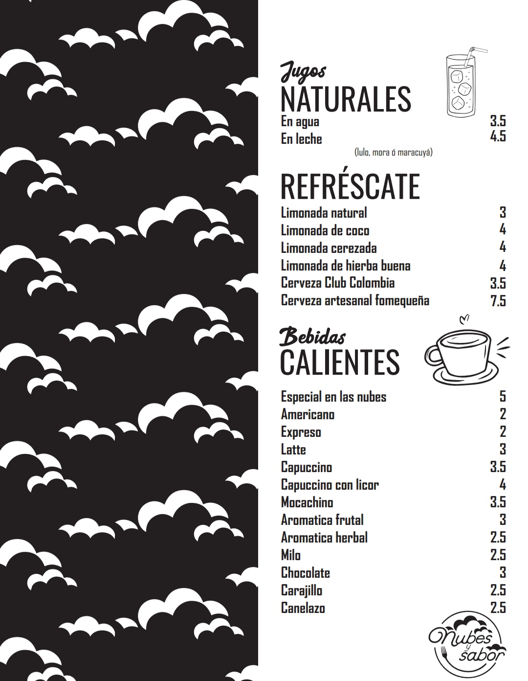 Carta de Nubes y Sabor en Choachí — página 1