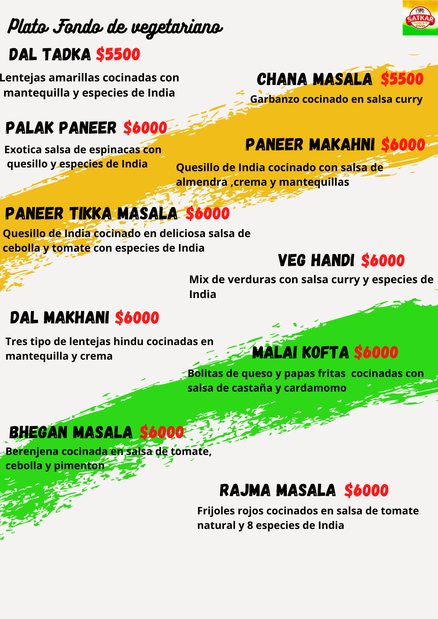 Carta de satkar comida de la india en santiago — página 4