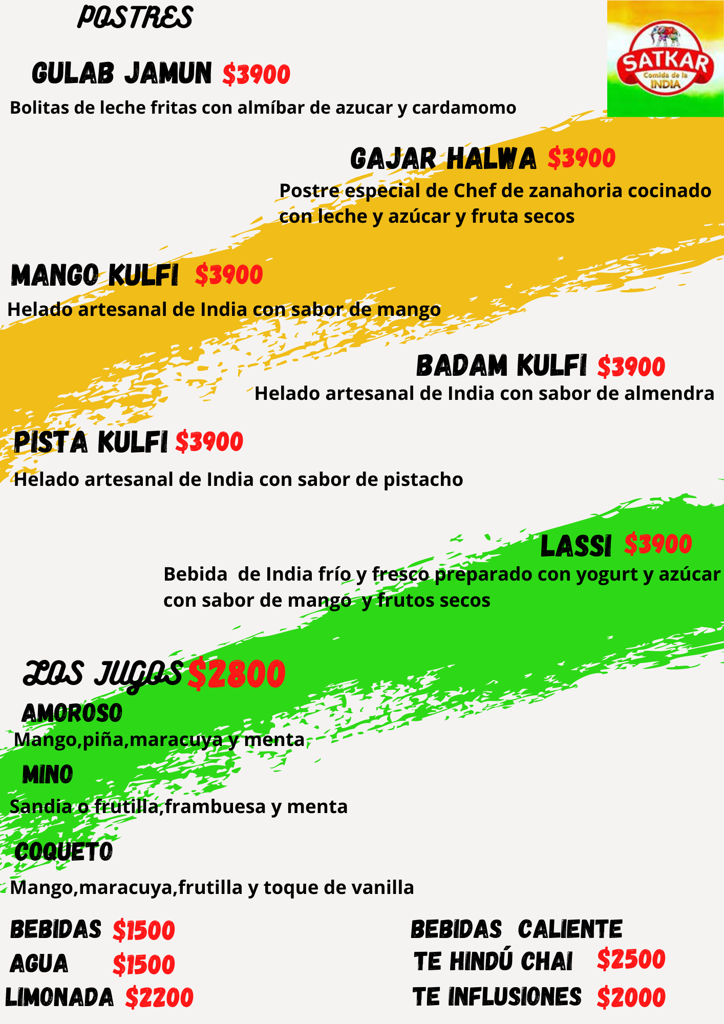 Carta de satkar comida de la india en santiago — página 6