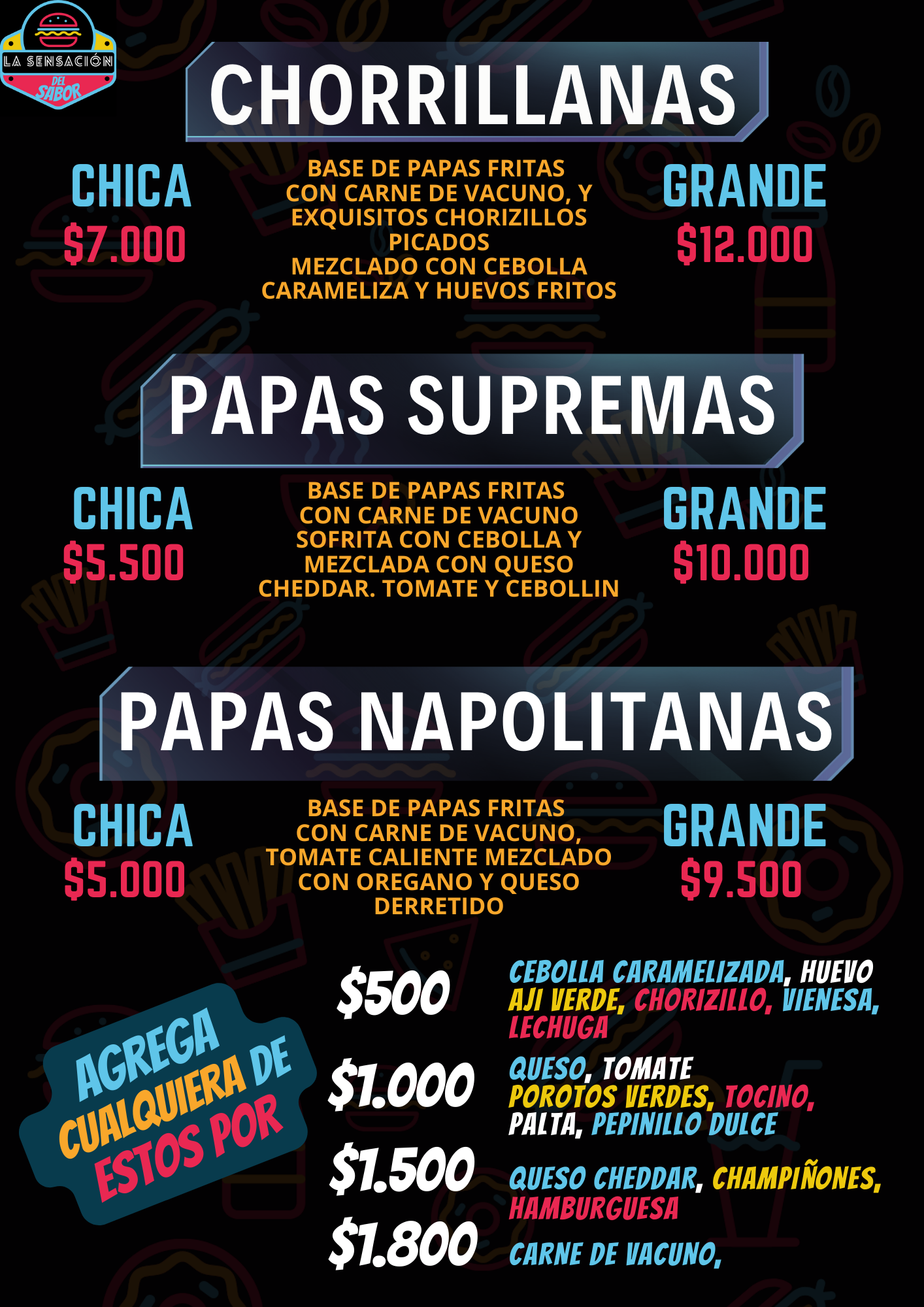 Carta de La Sensación Del Sabor en san david, melipilla — página 1