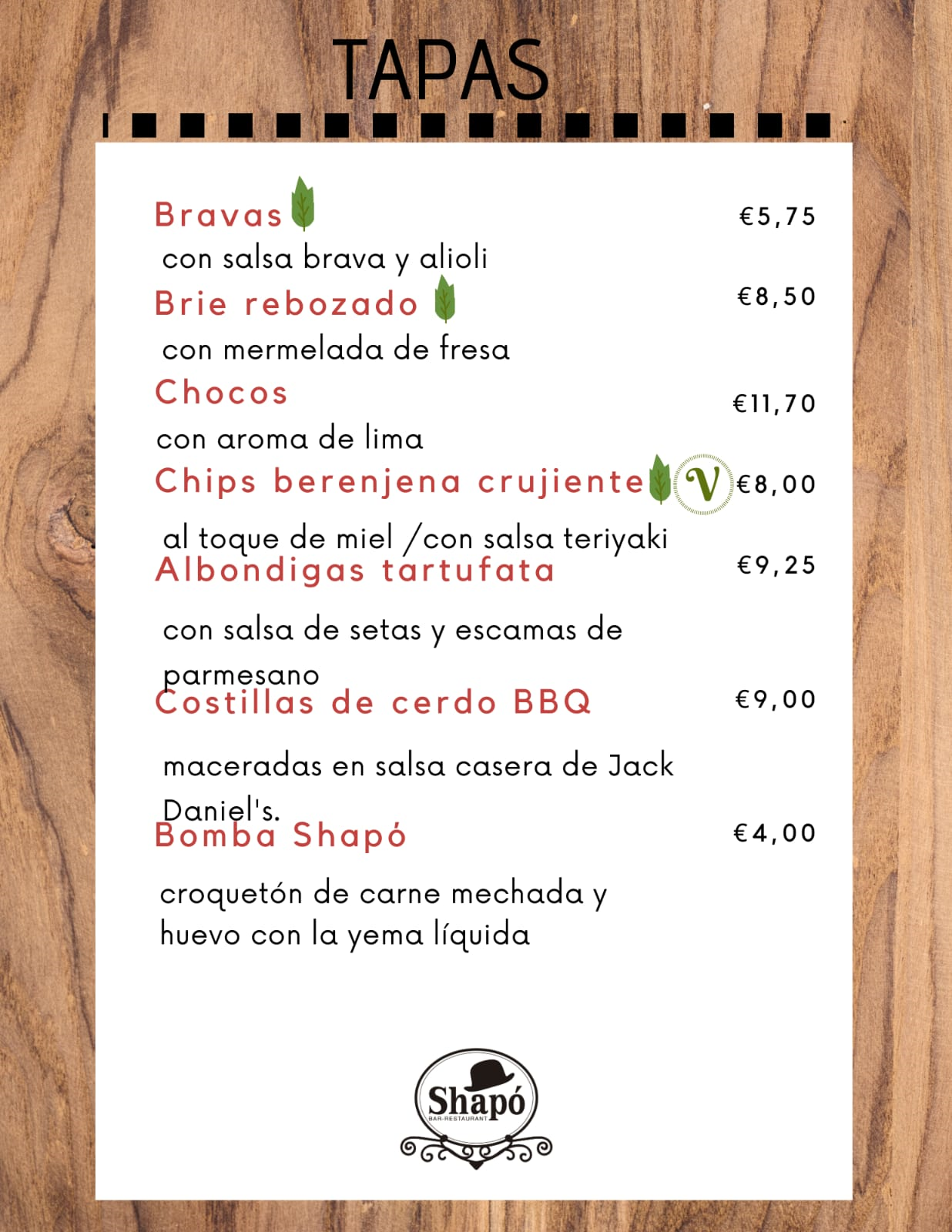 Carta de Restaurante pepito — página 1