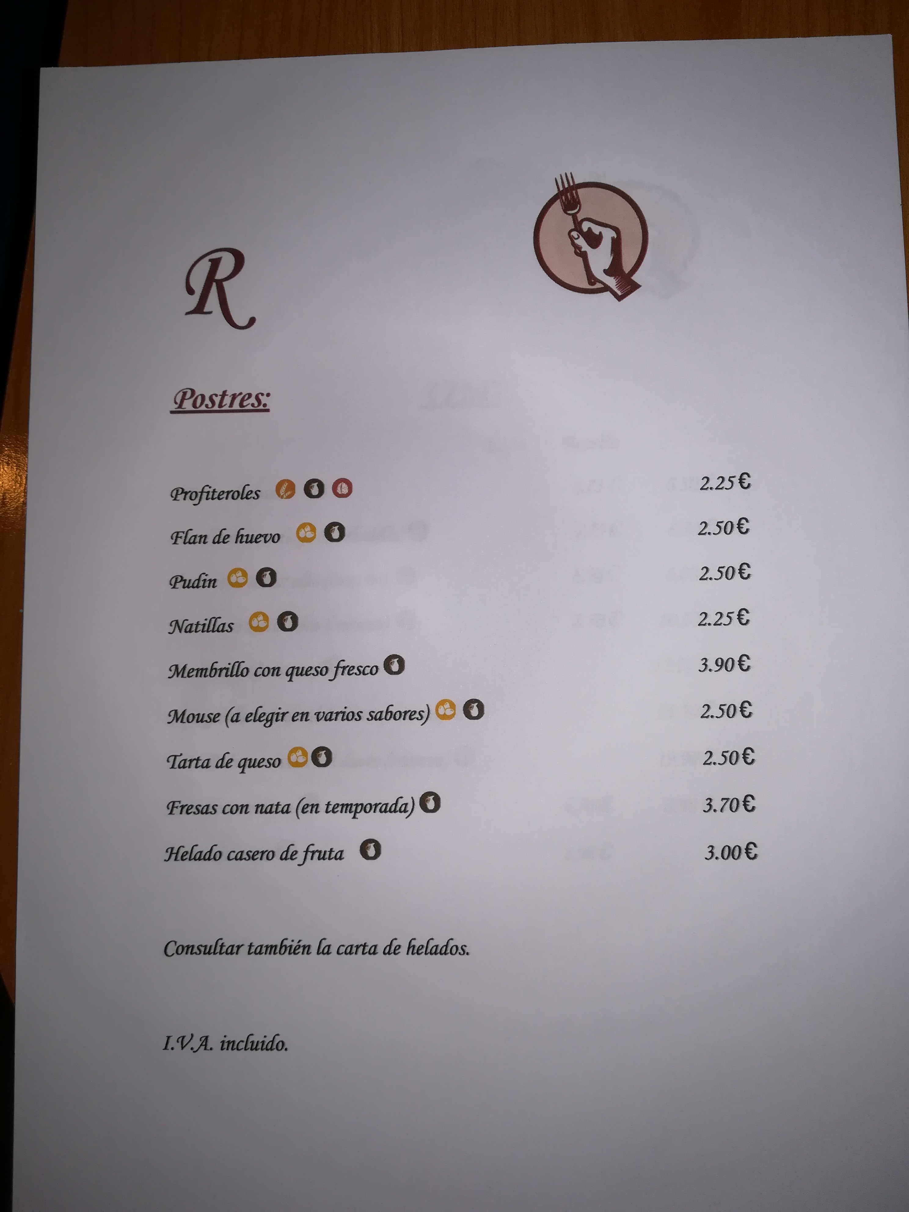 Carta de RESTAURANTE EL MONACILLO  — página 14