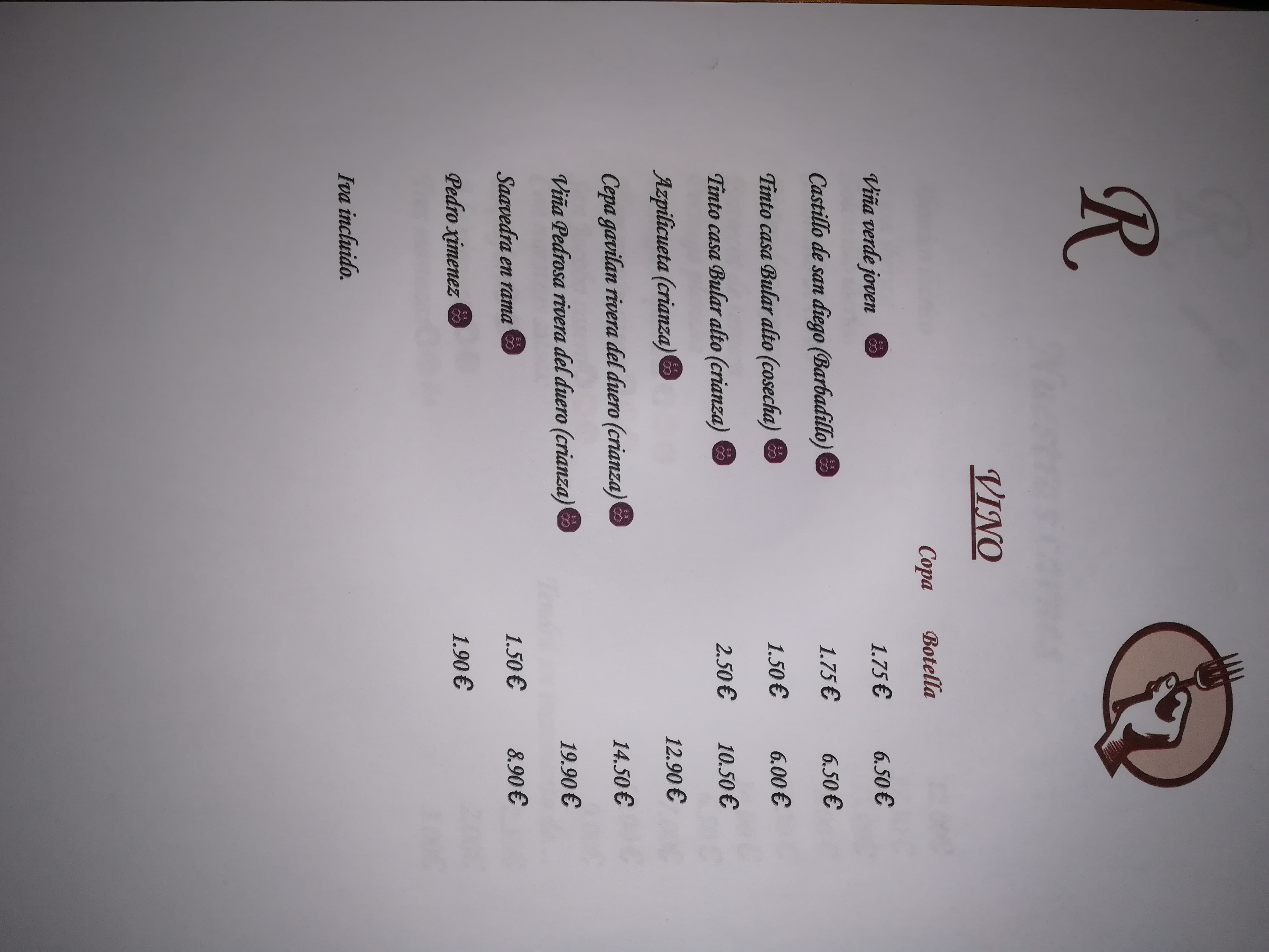 Carta de RESTAURANTE EL MONACILLO  — página 13