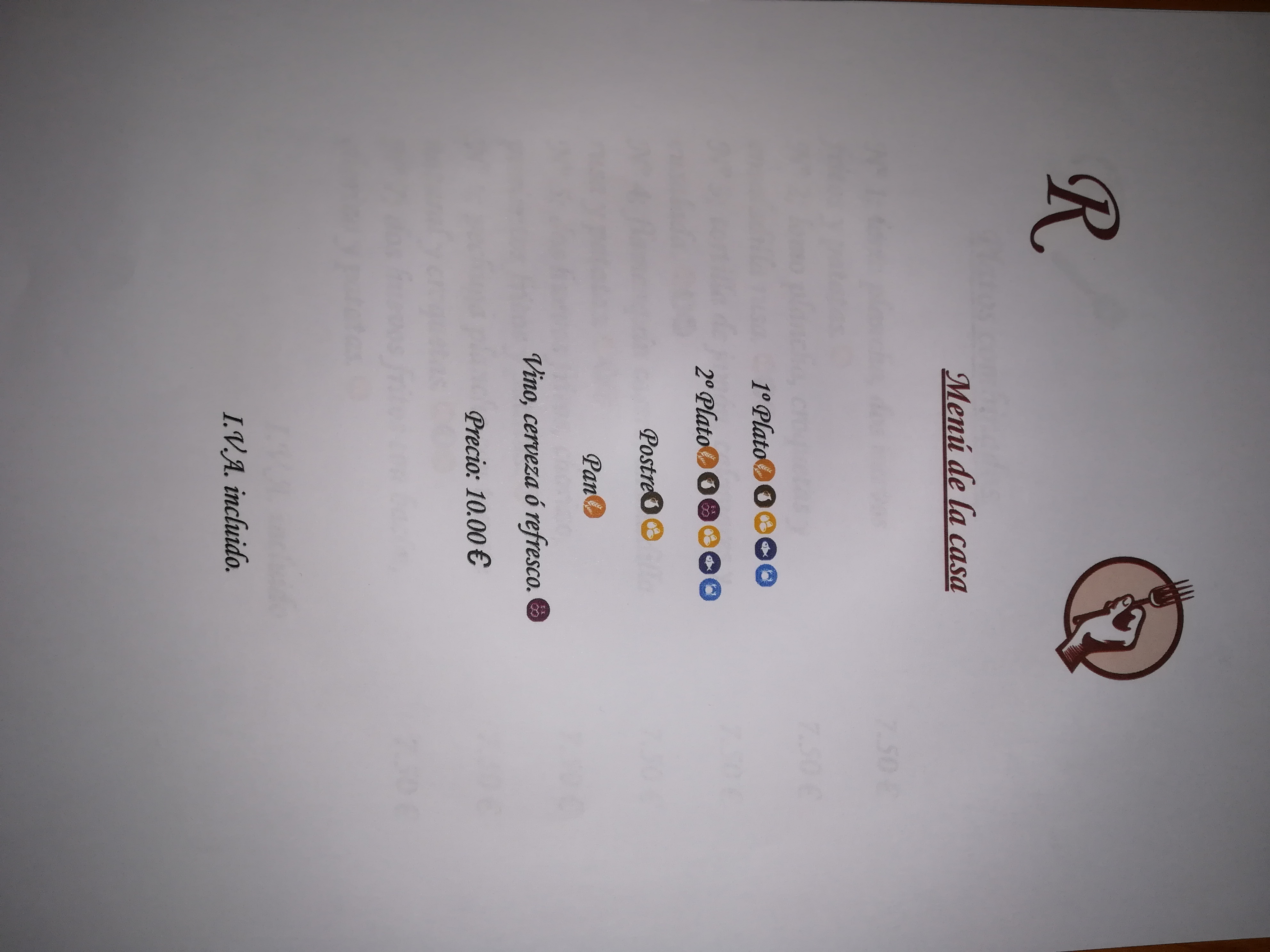 Carta de RESTAURANTE EL MONACILLO  — página 8