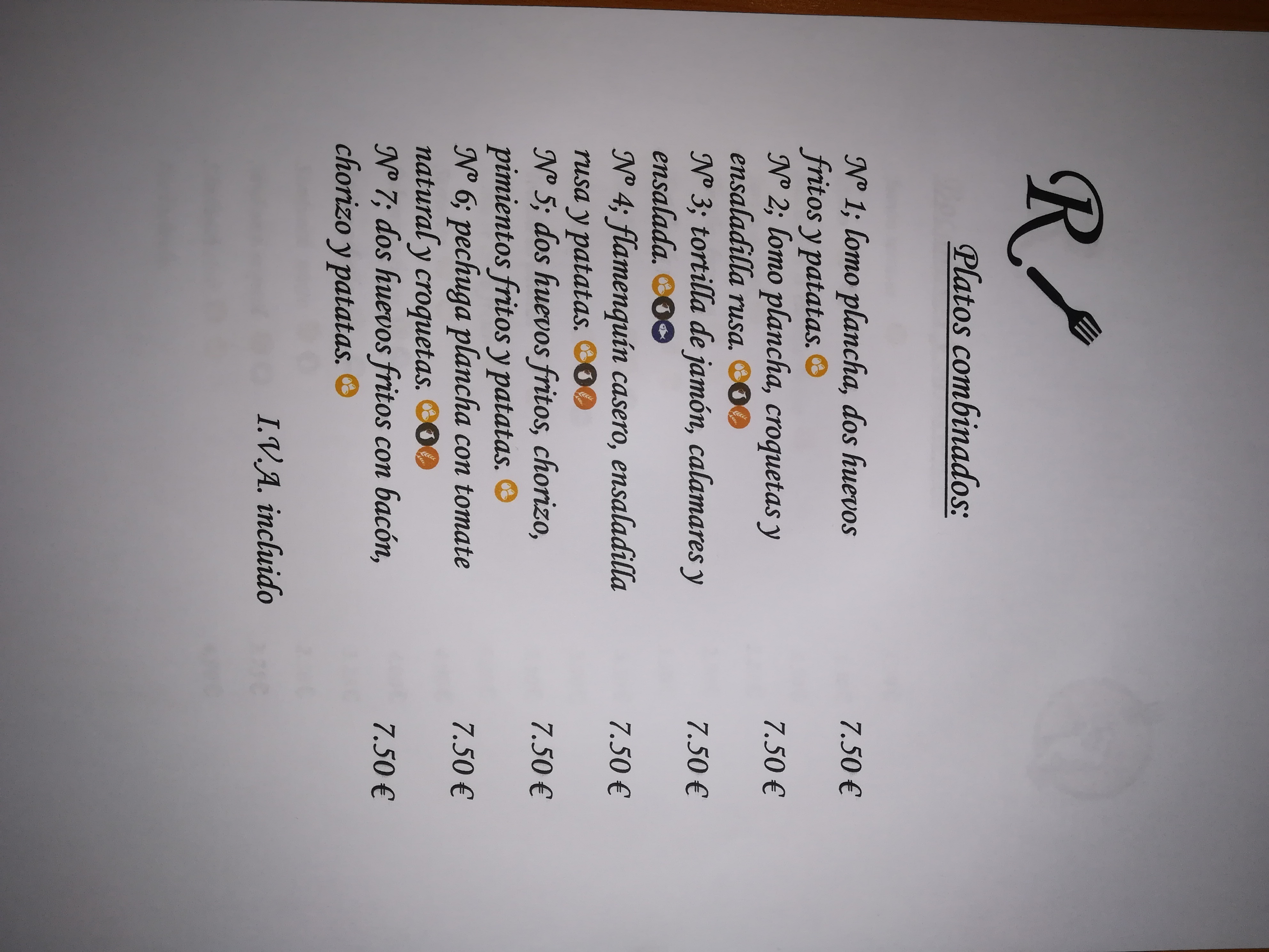 Carta de RESTAURANTE EL MONACILLO  — página 7