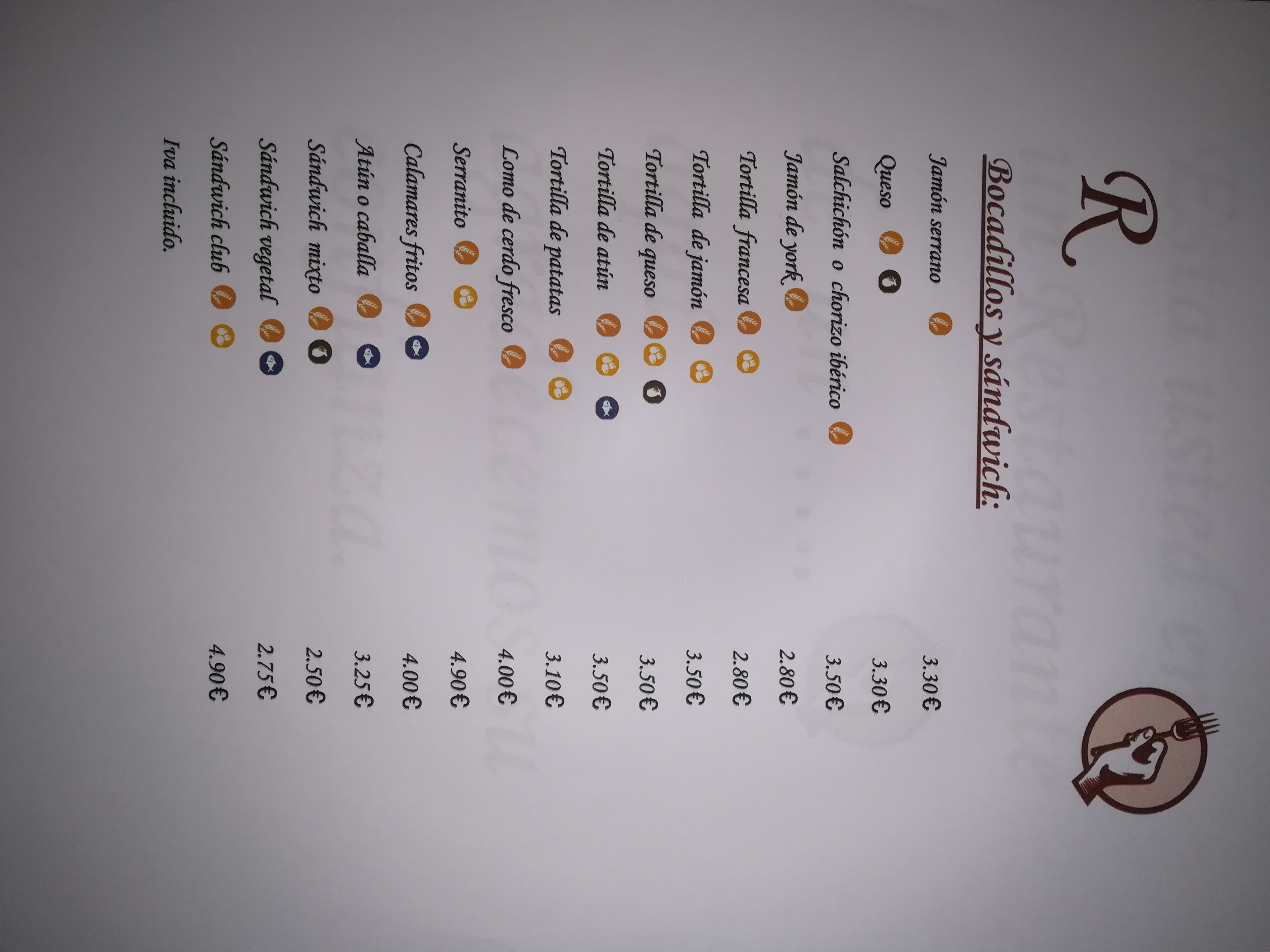 Carta de RESTAURANTE EL MONACILLO  — página 6