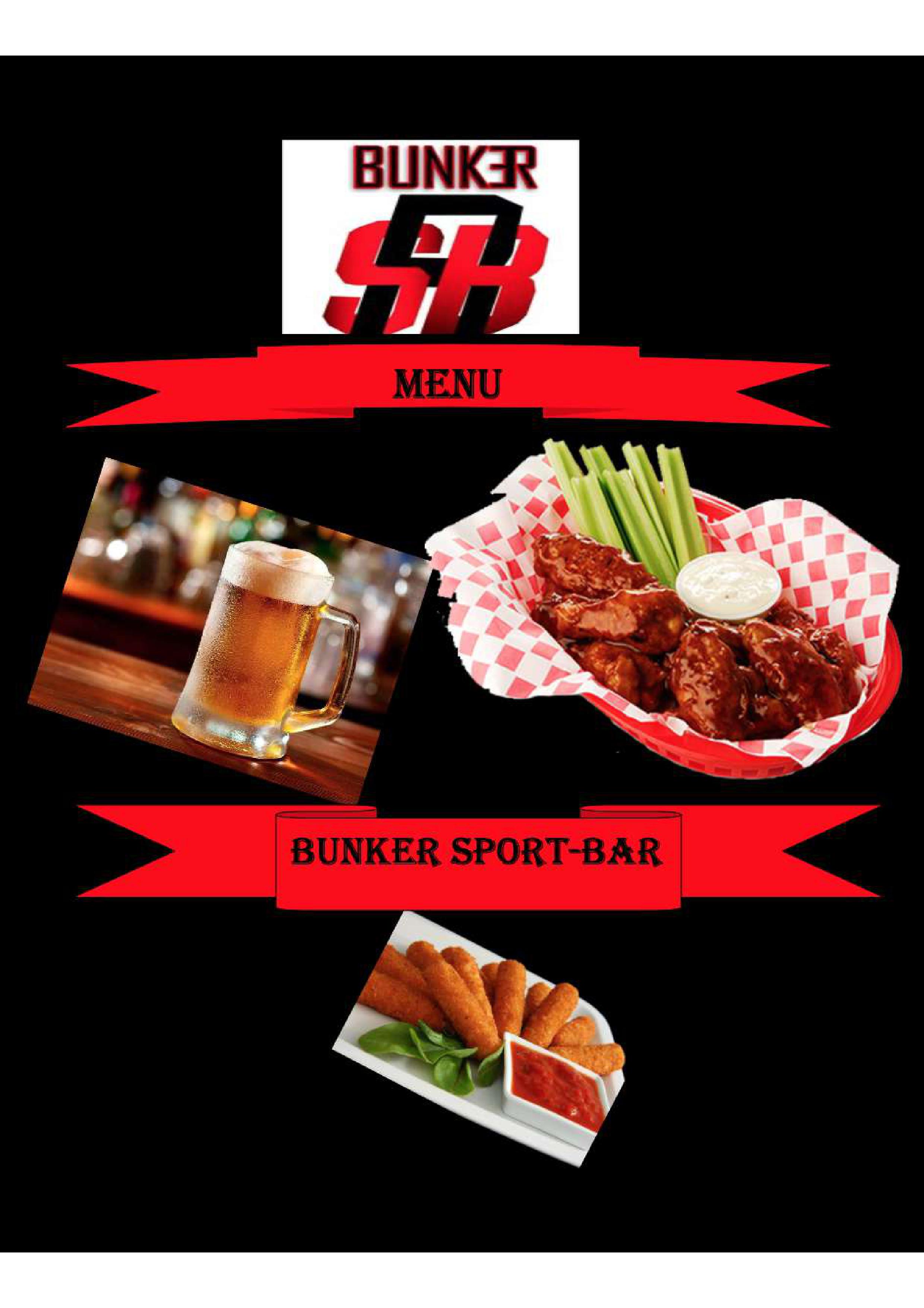 Carta de BUNKER SPORT-BAR — página 1