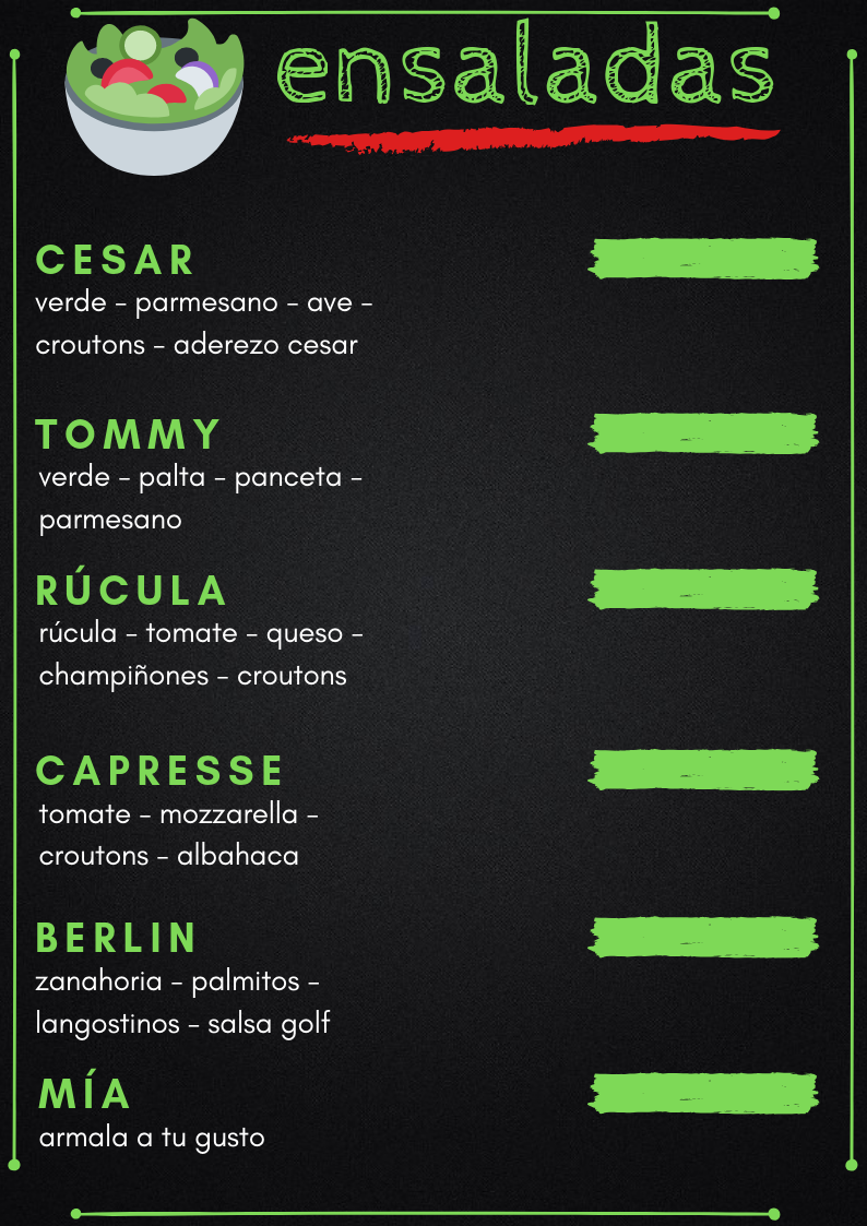 Carta de Berlín Beer Bar — página 4
