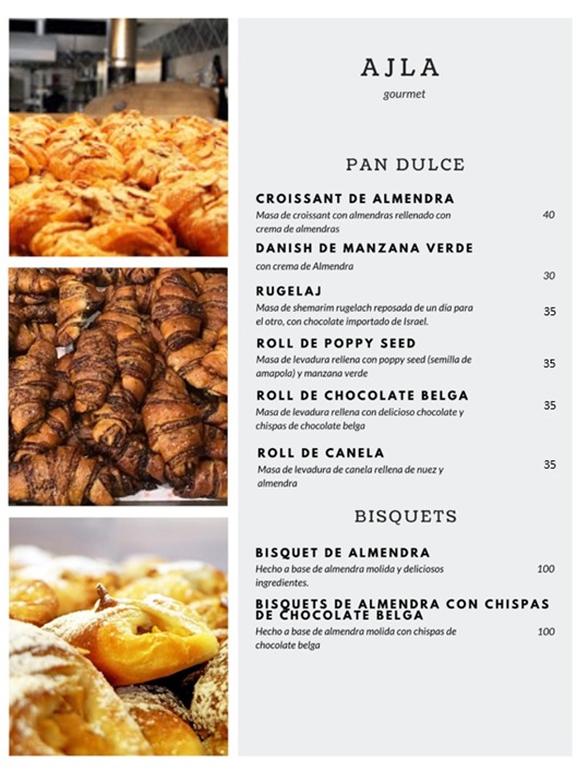 Carta de Ajla Gourmet — página 1