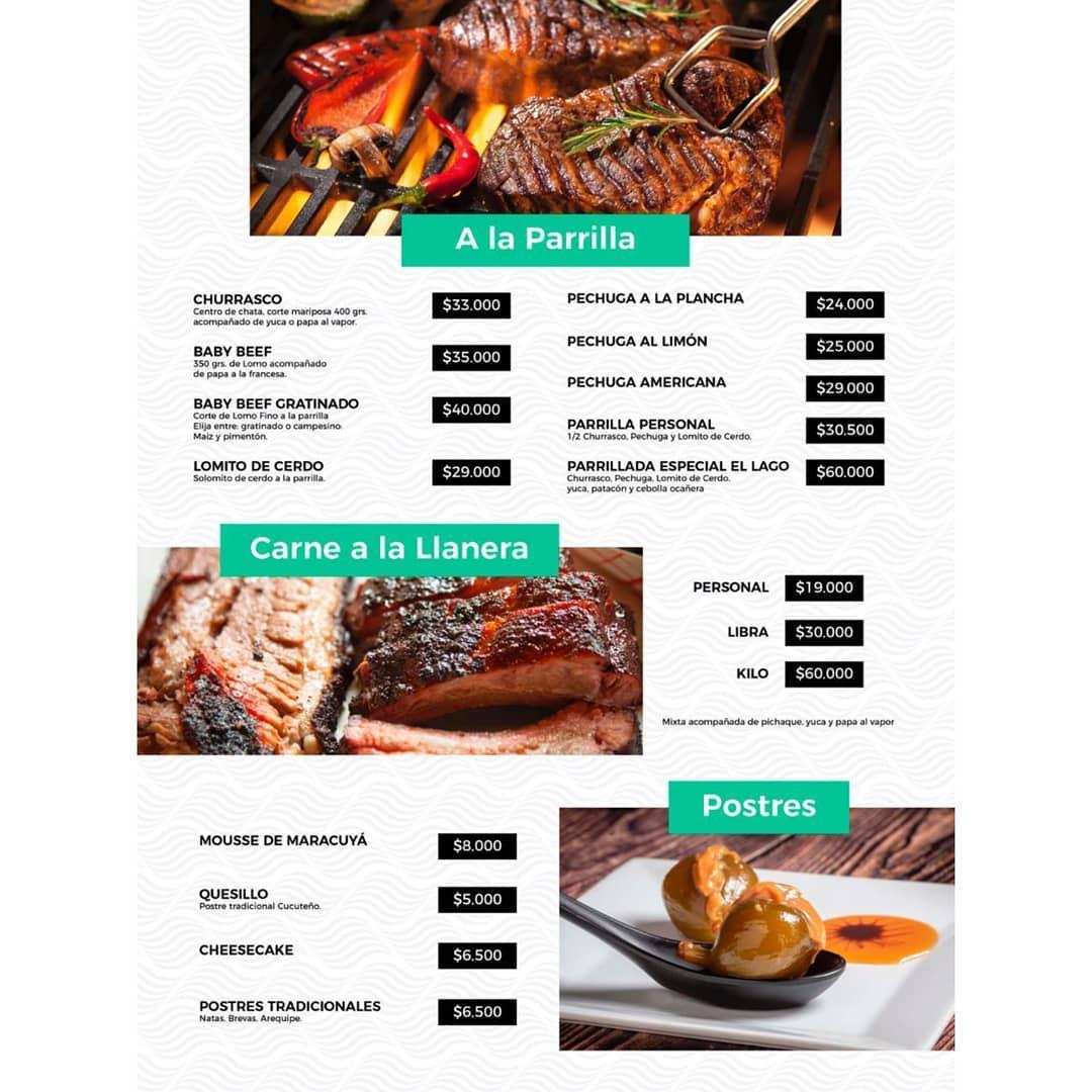 Carta de Restaurante el lago — página 4