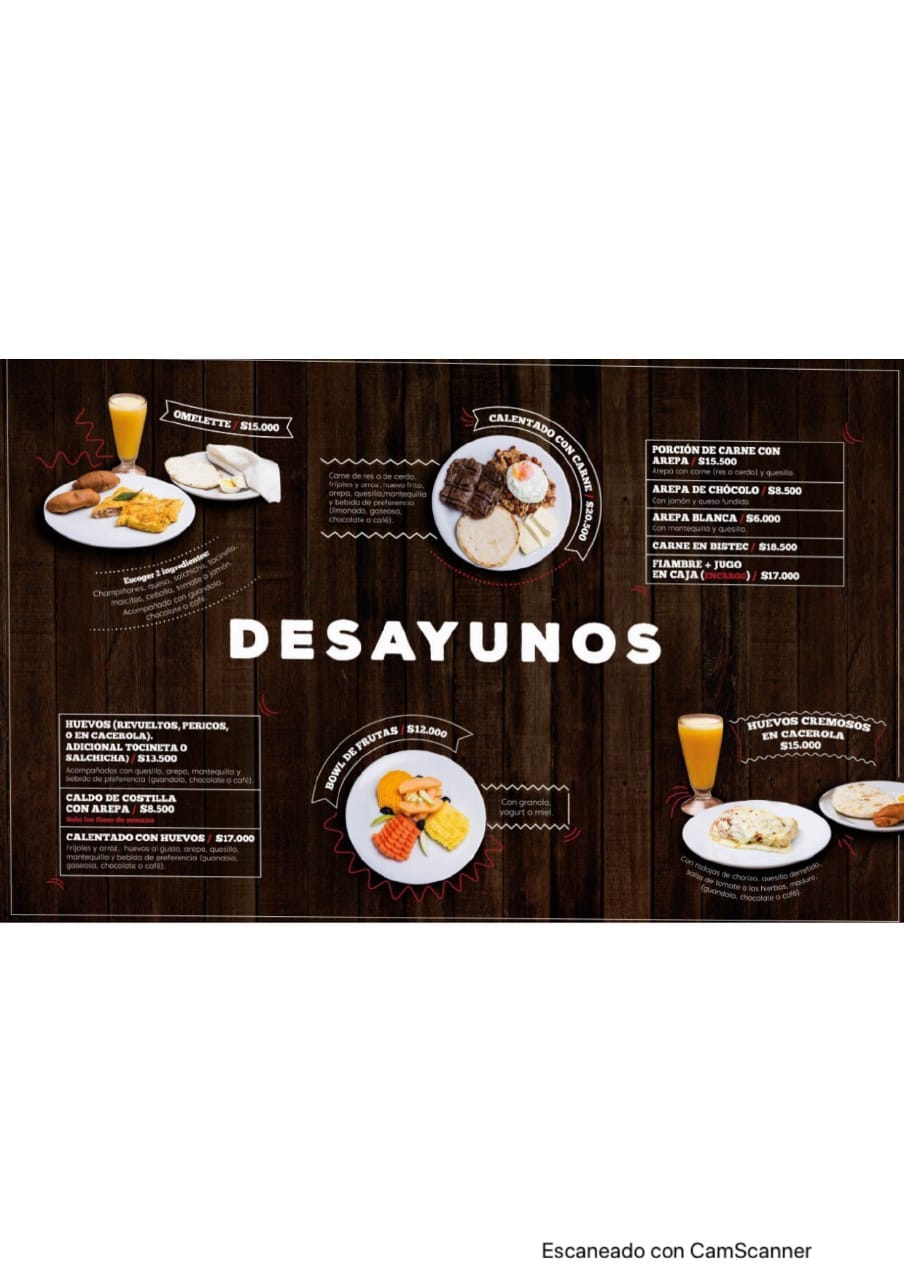 Carta de Parrilla del Campo Restaurante — página 1