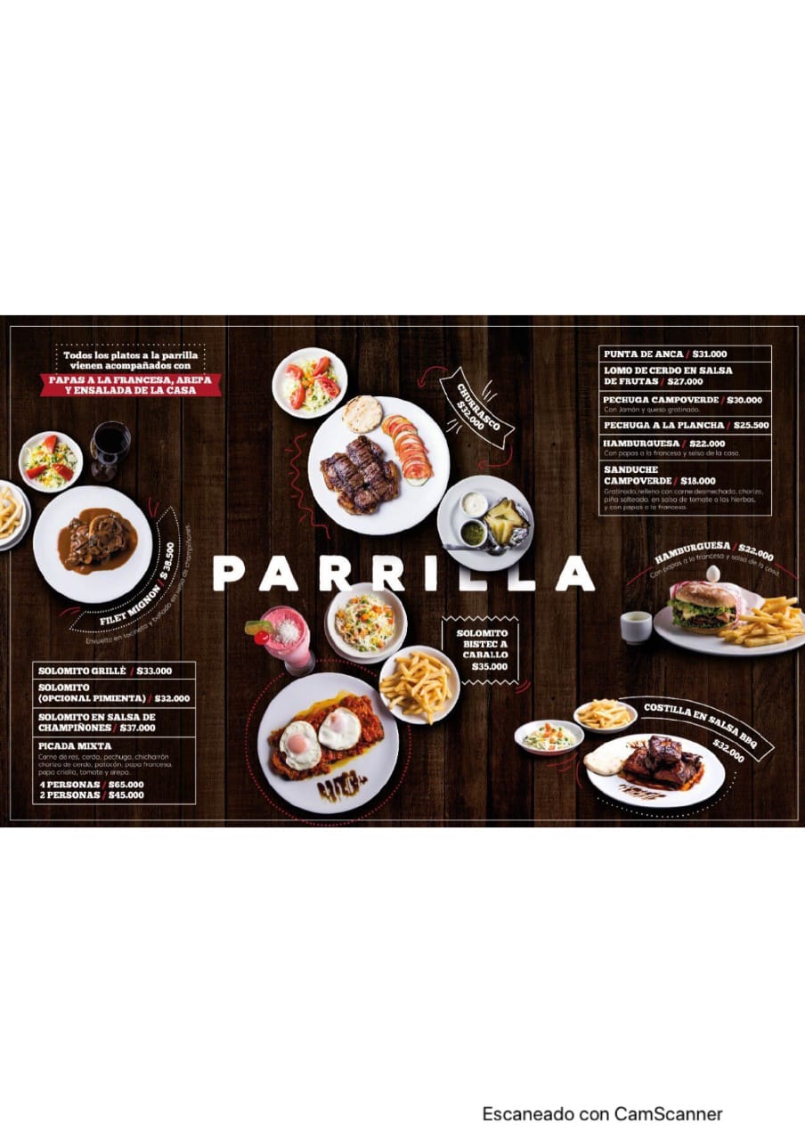 Carta de Parrilla del Campo Restaurante — página 3