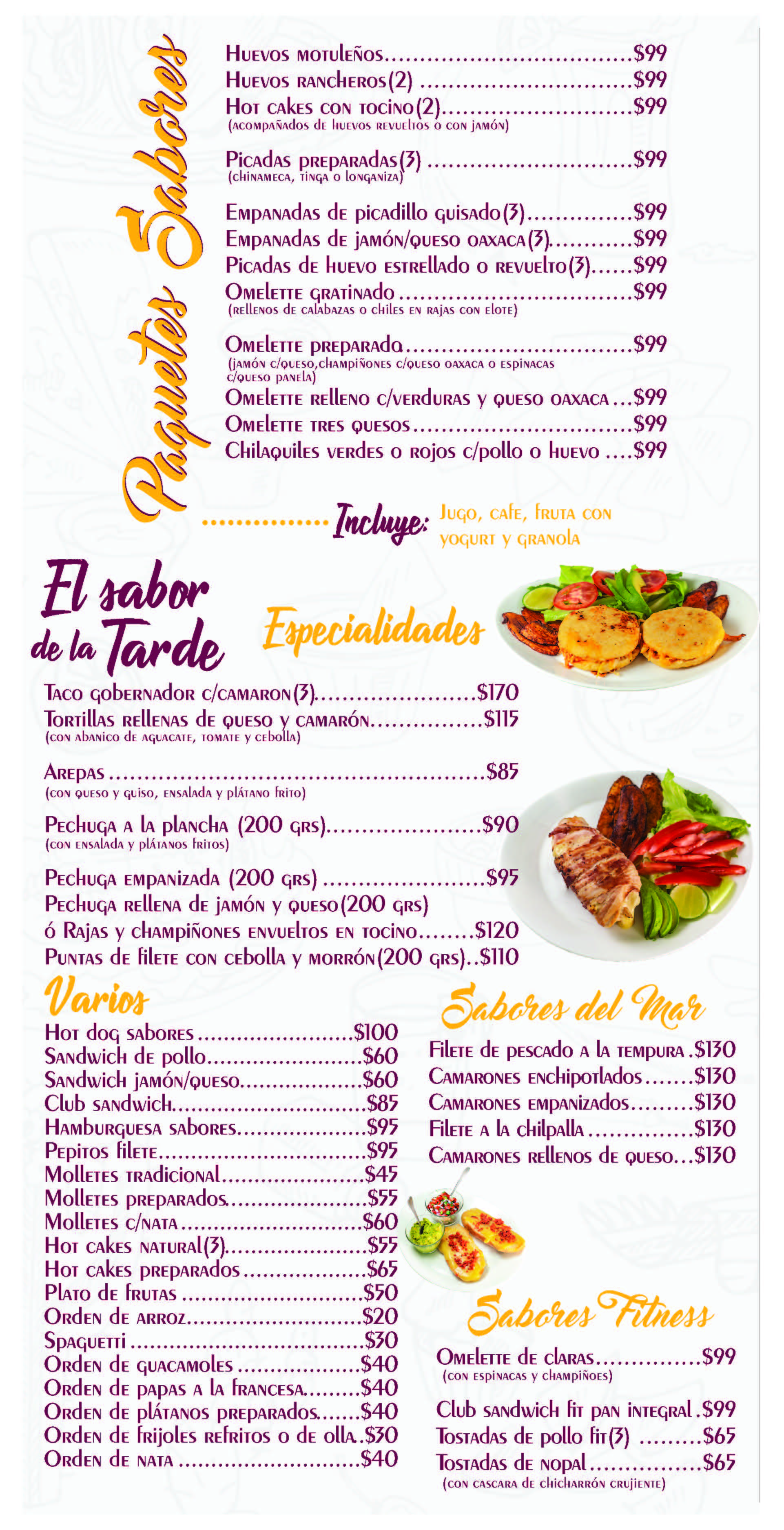 Carta de SABORES — página 2
