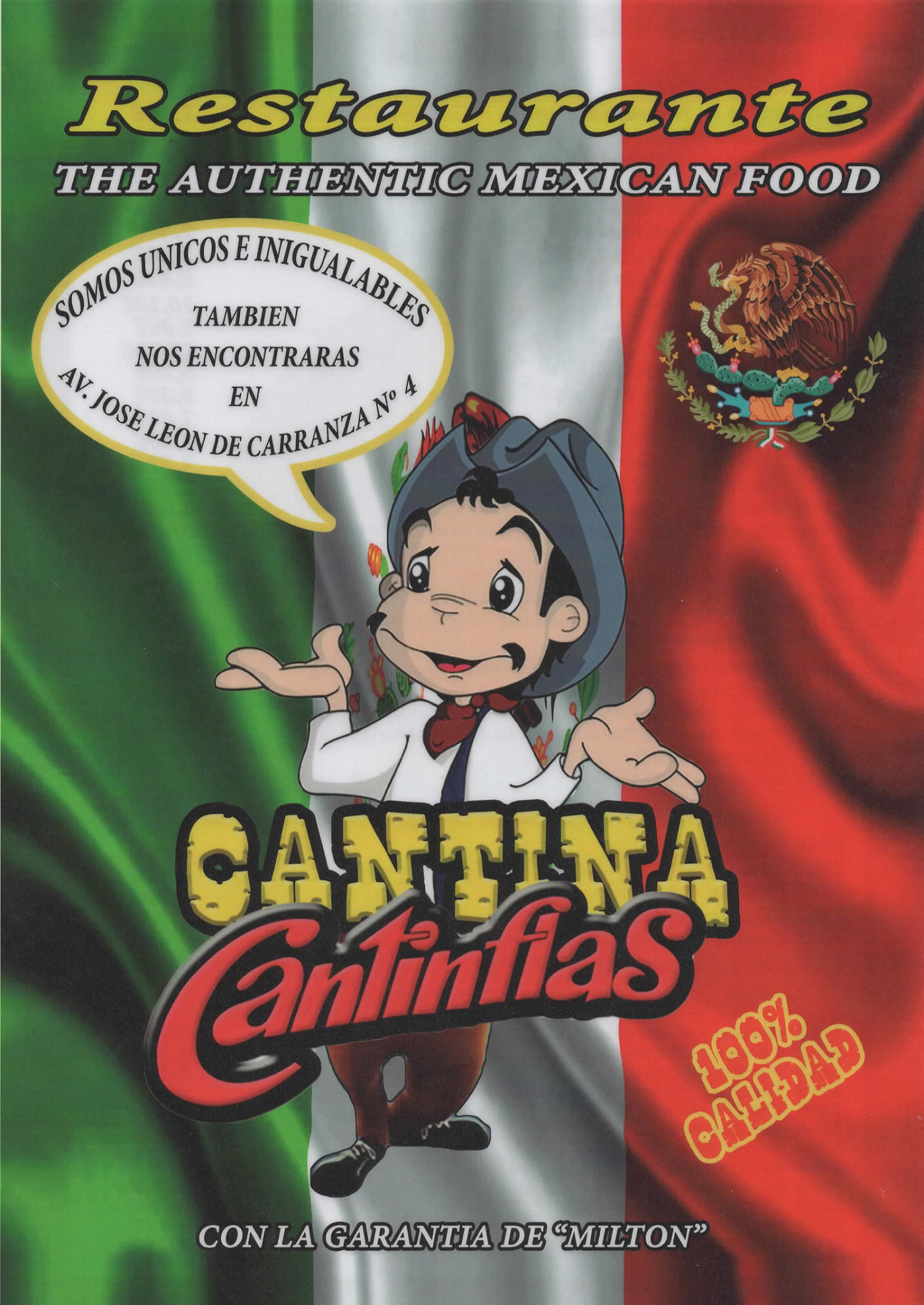 Carta de Cantina Canfinflas — página 1