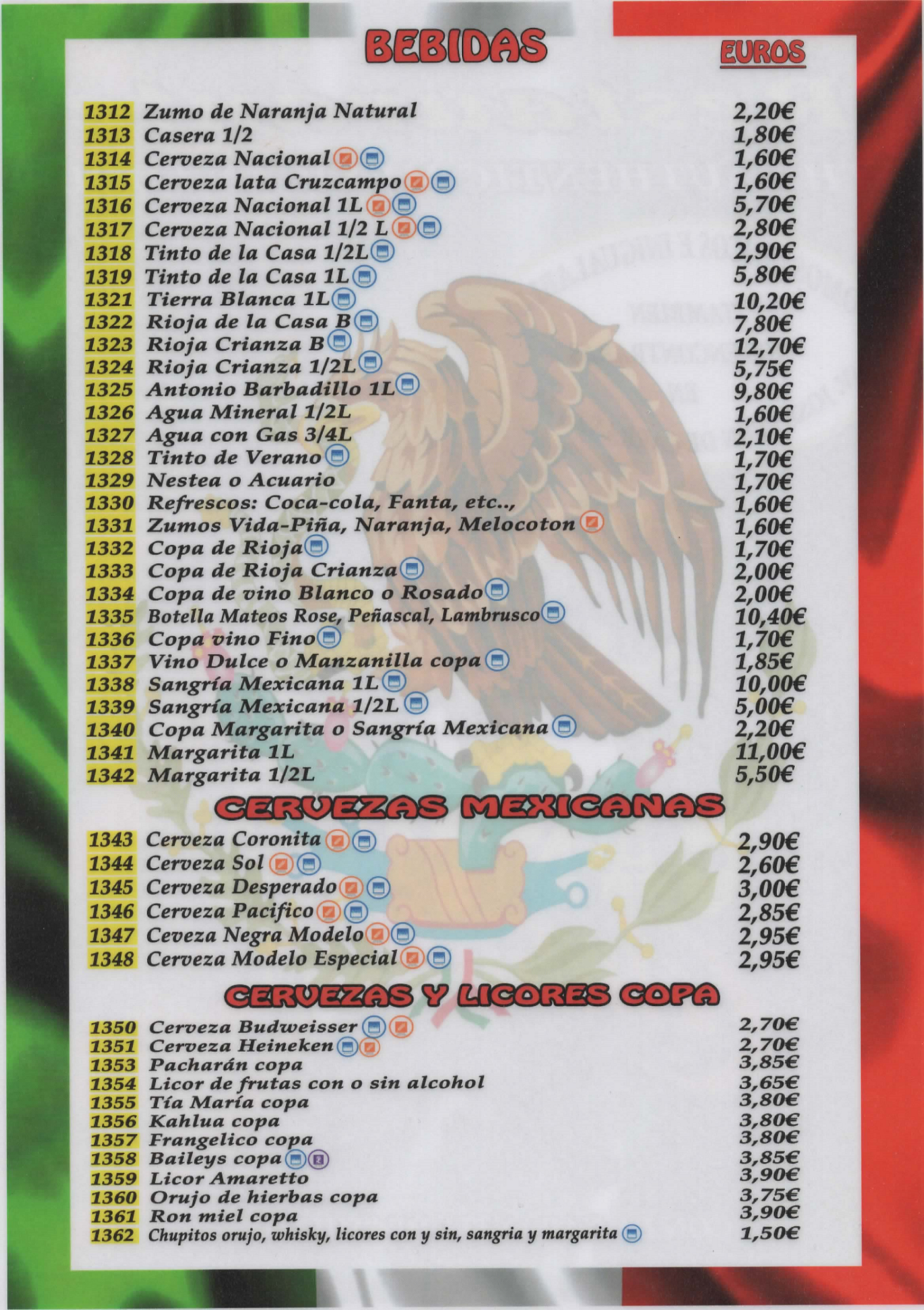 Carta de Cantina Canfinflas — página 2