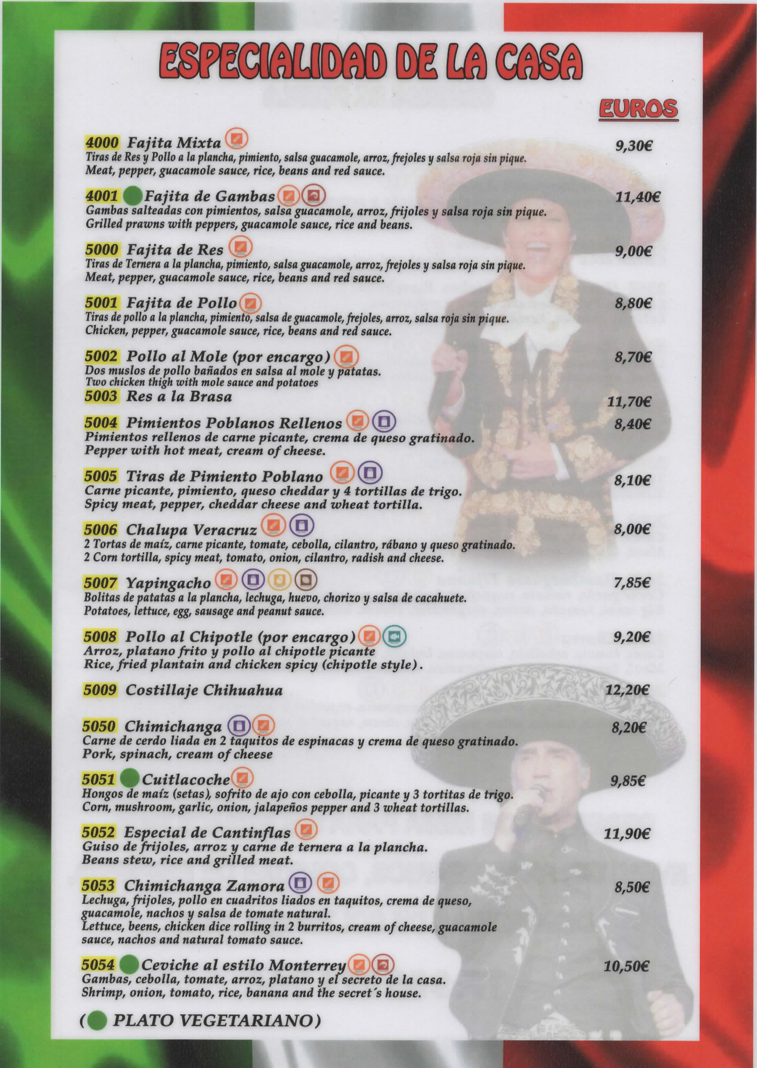 Carta de Cantina Canfinflas — página 11