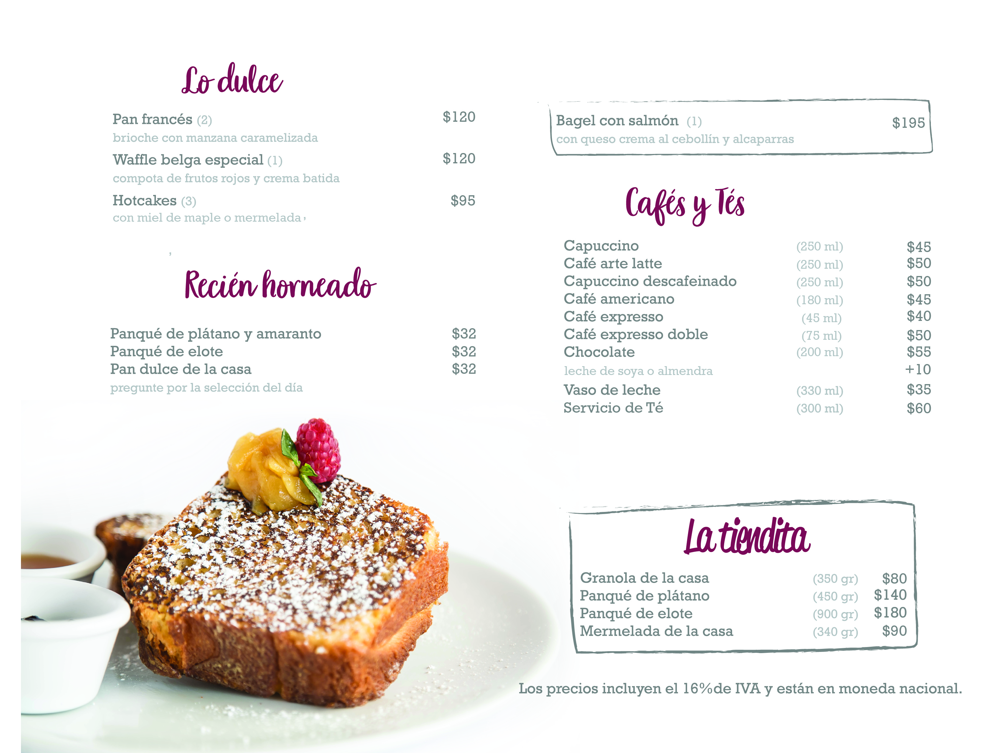 Carta de Creperie de la Paix — página 3