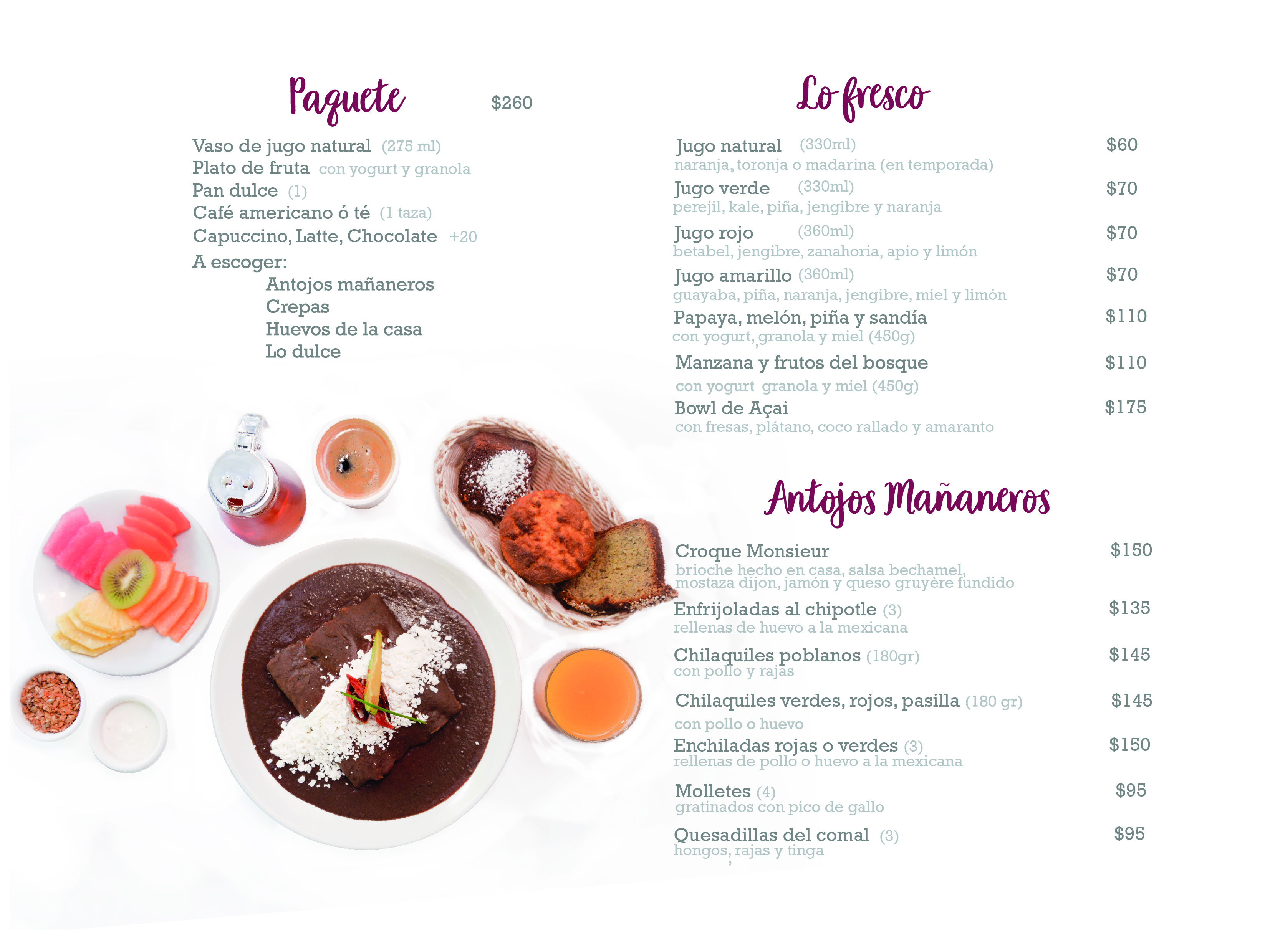 Carta de Creperie de la Paix — página 1