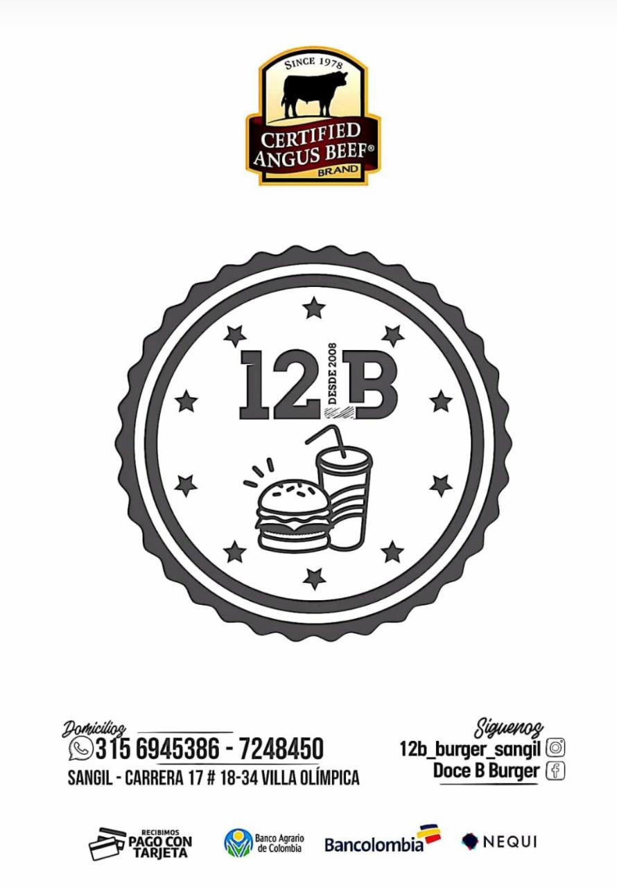 Carta de 12b Burger Angus Beef — página 1