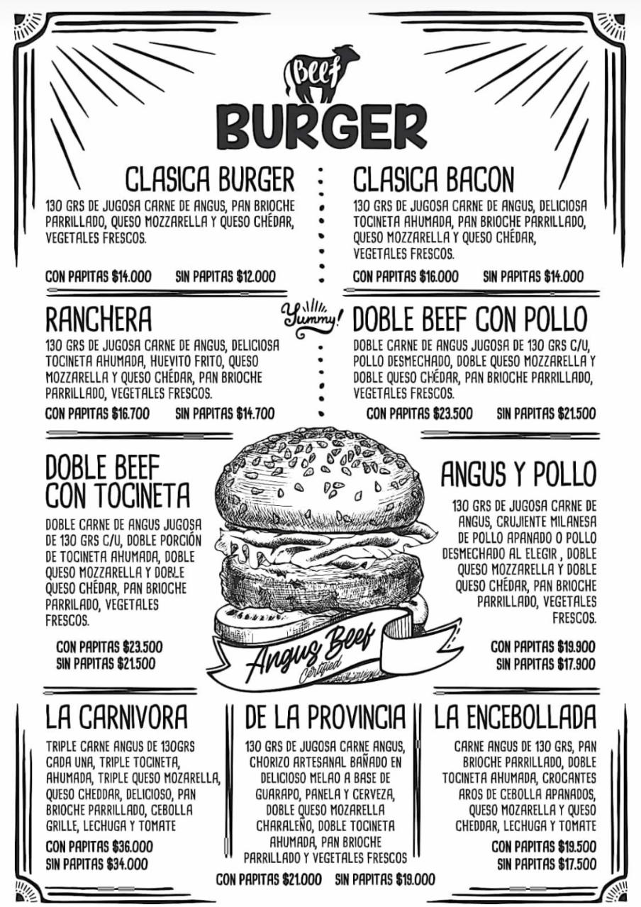 Carta de 12b Burger Angus Beef — página 2