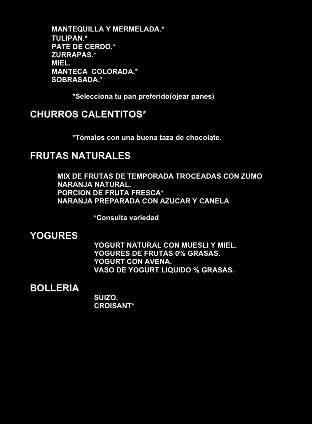 Carta de Cafetería IES Heliopolis  — página 3